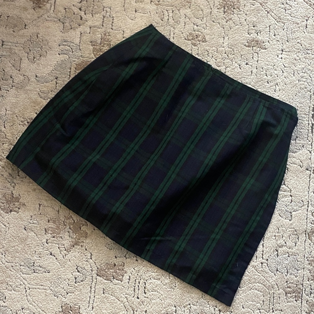 Plaid Green and Black Women's Skort